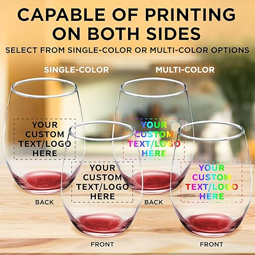 Miniatura 6 de Juego de 100 copas de vino personalizadas sin tallo, 9 onzas, paquete personalizado a granel, ideal para recuerdos de boda, decoraciones de