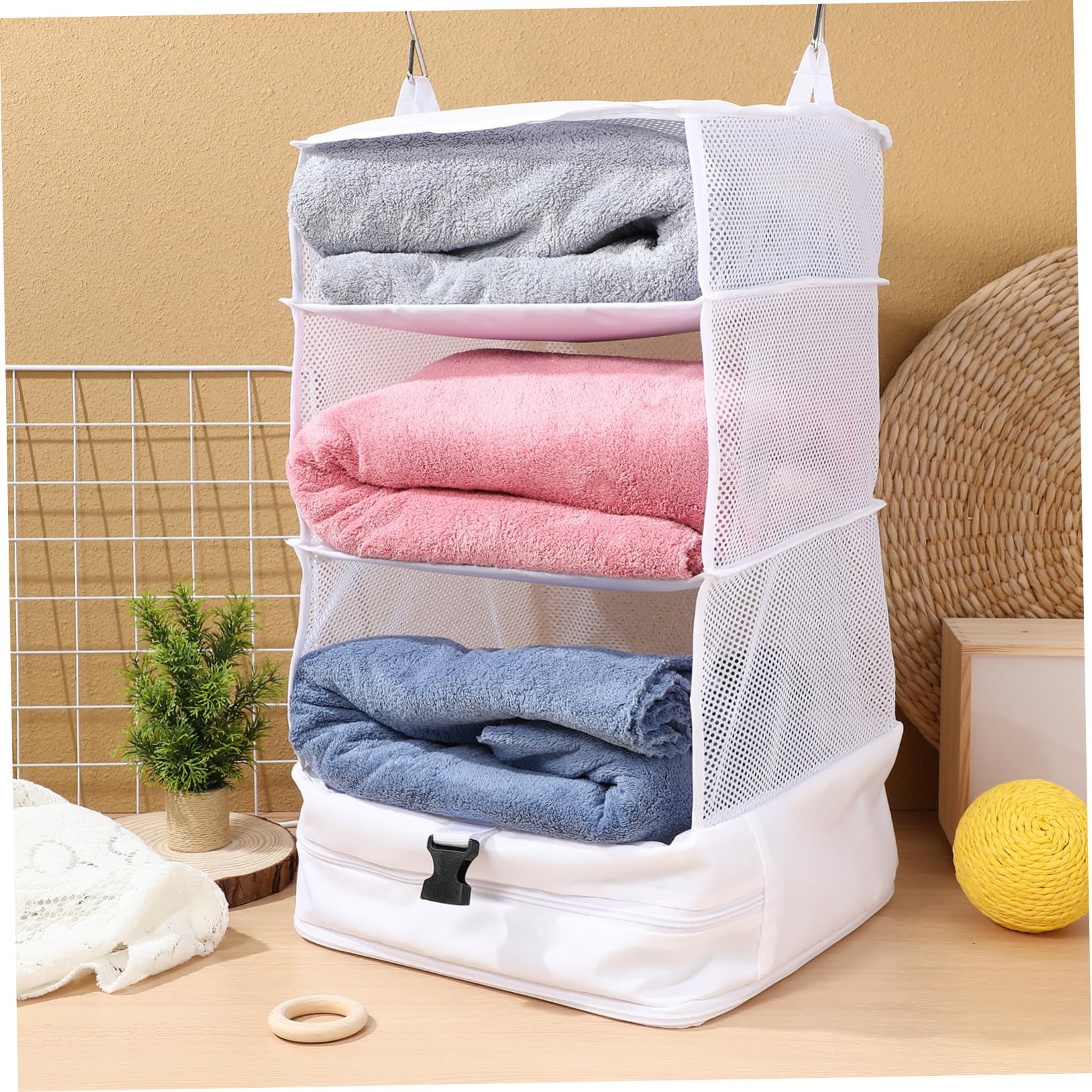Mipcase Organizador Colgante De Ropa De Viaje 3 Capas Bolsa Pequeña Tela Oxford Resistente Ahorro De Espacio para Armario Maletas Doméstico y Viaje