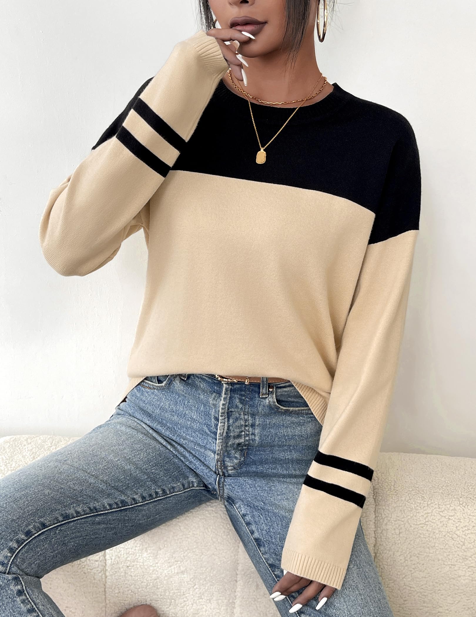 Zeagoo Maglioni per le donne Abiti autunnali Trendy 2025 Camicie a maniche lunghe Bussiness Casual Knit Pullover Maglione Top