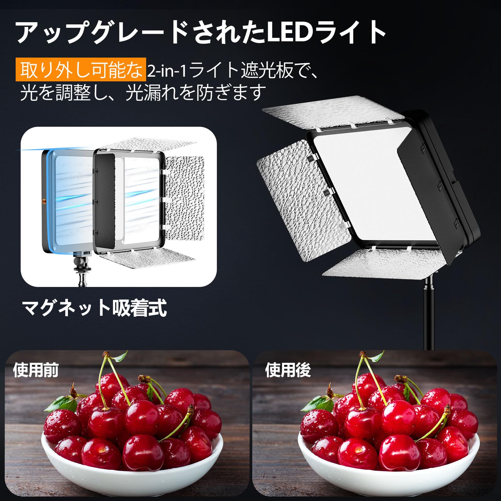Amazon | EMART 2パック led撮影用ライト 照明 スタンド 撮影 ビデオ