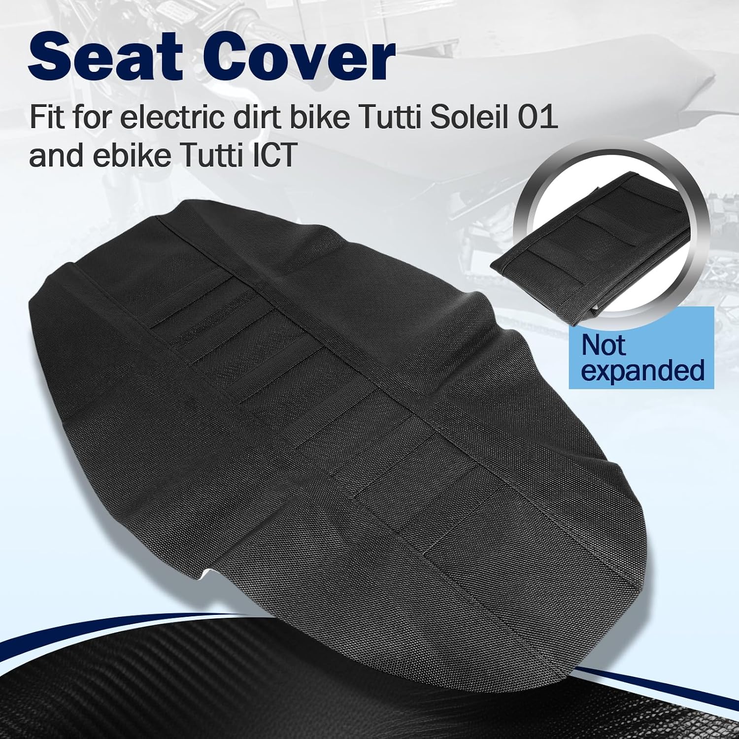Seat Cover for Tuttio Soleil 01 Electric Drit Bike, Non-Slip Waterproof Widened Striped Gripper Seat Cover for Tutti Electric Motorcycle