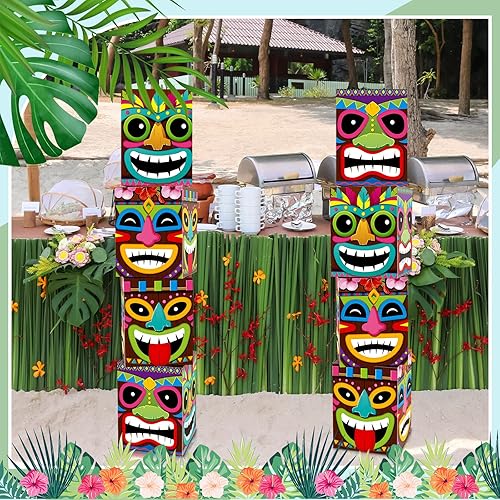 Miniatura 7 de Decoraciones hawaianas Luau tropicales Aloha de verano, cajas de recuerdos de fiesta, bloques de decoración de puerta de bienvenida para fiesta
