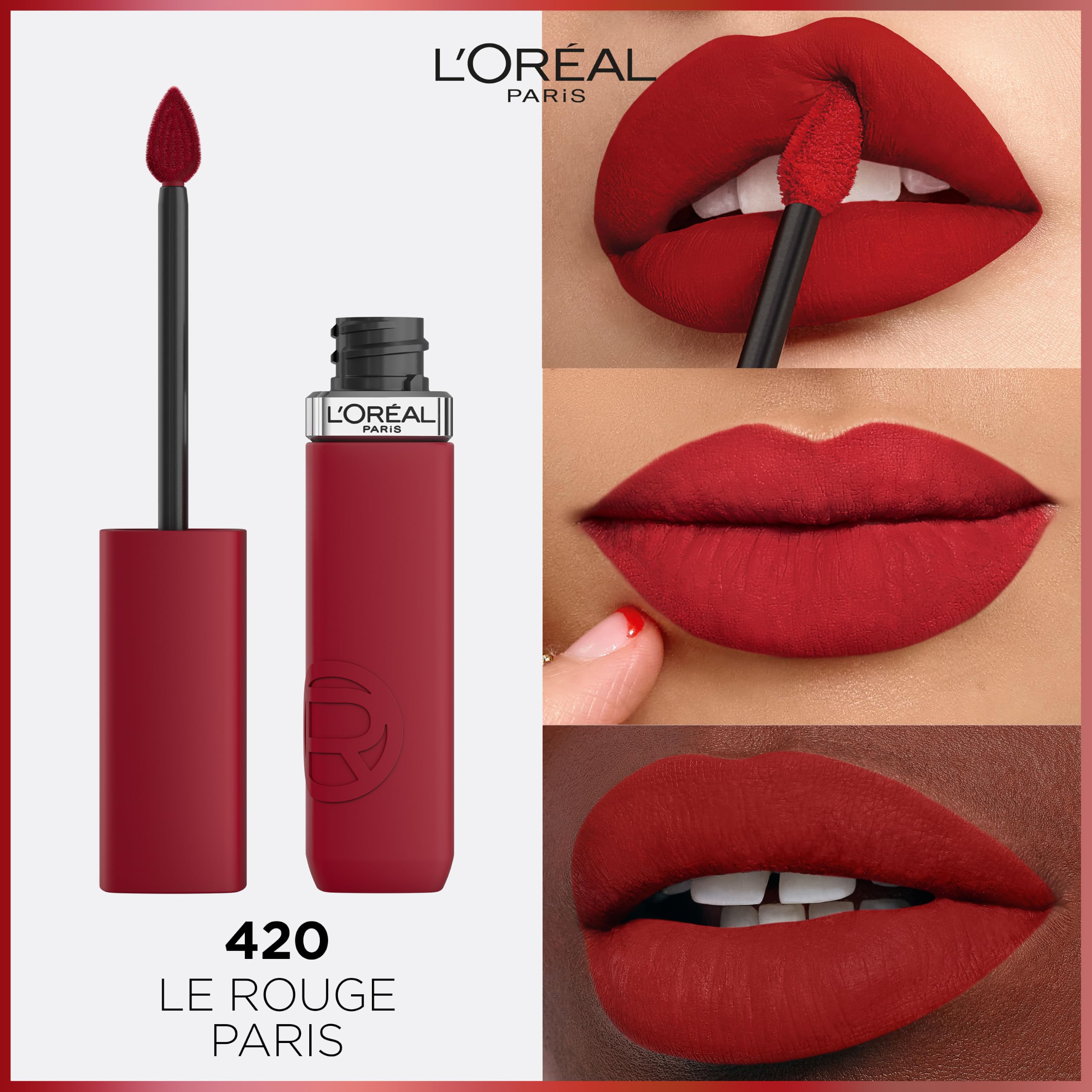 L'Oréal Paris Make-up Set mit Wimperntusche, Eyeliner und Lippenstift, Volume Million Lashes Mascara (schwarz), Infaillible Matte Resistance (rot), Superliner Perfect Slim (schwarz), 3-teilig