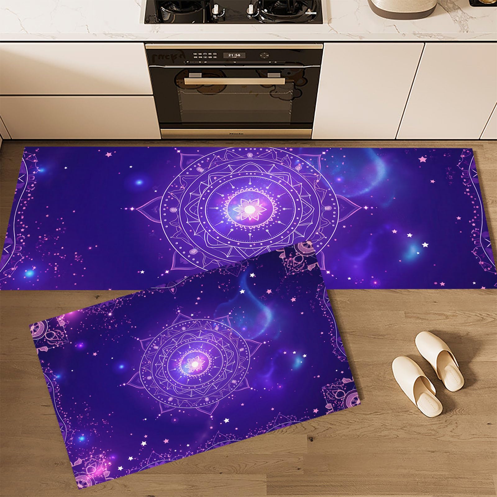 Alfombras de cocina DUOTCYELE premium con diseño universo de ensueño y base antideslizante