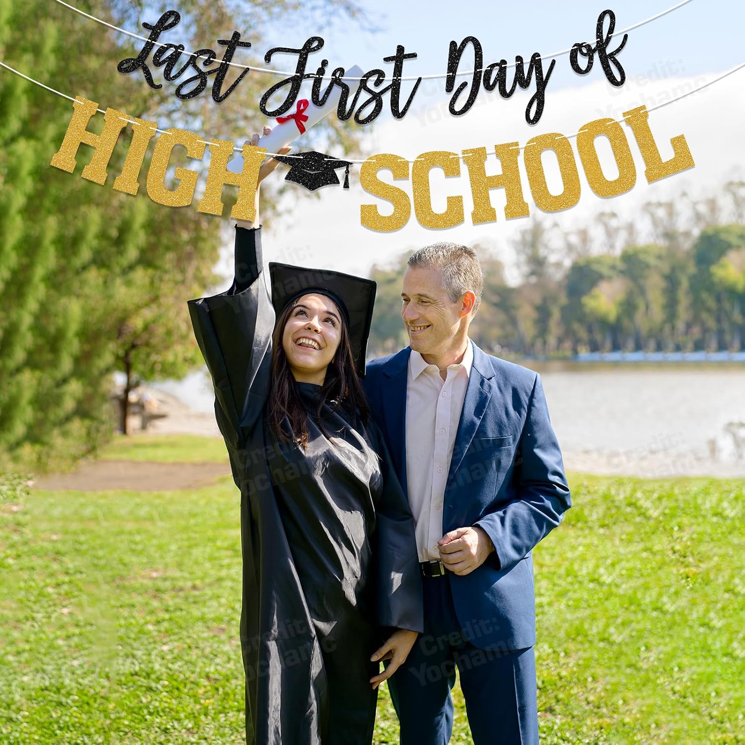 Back To School Decorations - Last First Day of High School Banner 2027 Senior Year Decorations