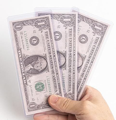 Miniatura 7 de Toploads regulares de billetes de dólar, fundas protectoras de papel para coleccionistas, soportes de plástico transparente para efectivo, 40