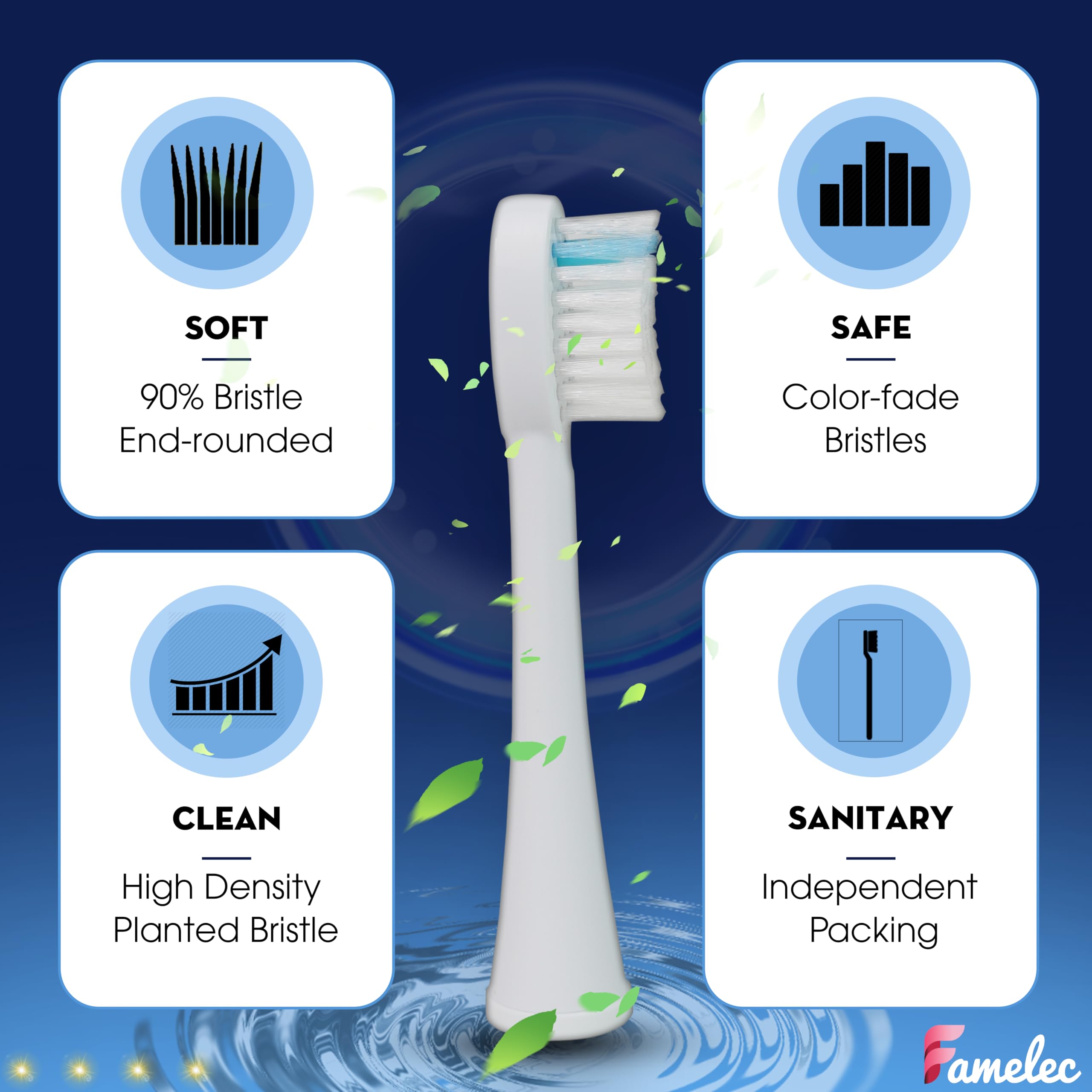 Zahnbürstenköpfe für Waterpik Sonic Fusion 2.0 Ersatzköpfe, passend für SF-01 SF-02 elektrische Zahnbürste Waterpik Ersatzköpfe, für Waterpik Sonic-Fusion Bürstenköpfe (Schwarz & Weiß, Medium)