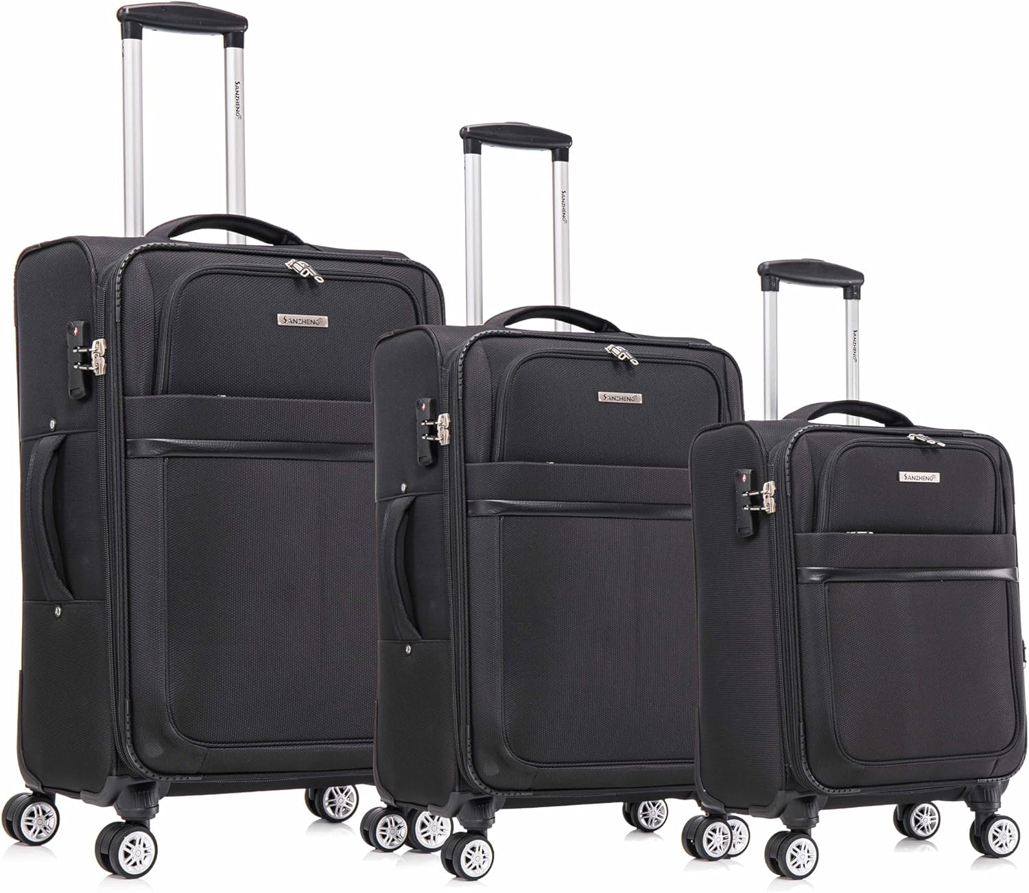 Luggage Sets 3 Piece Softside, stylish suitcase with