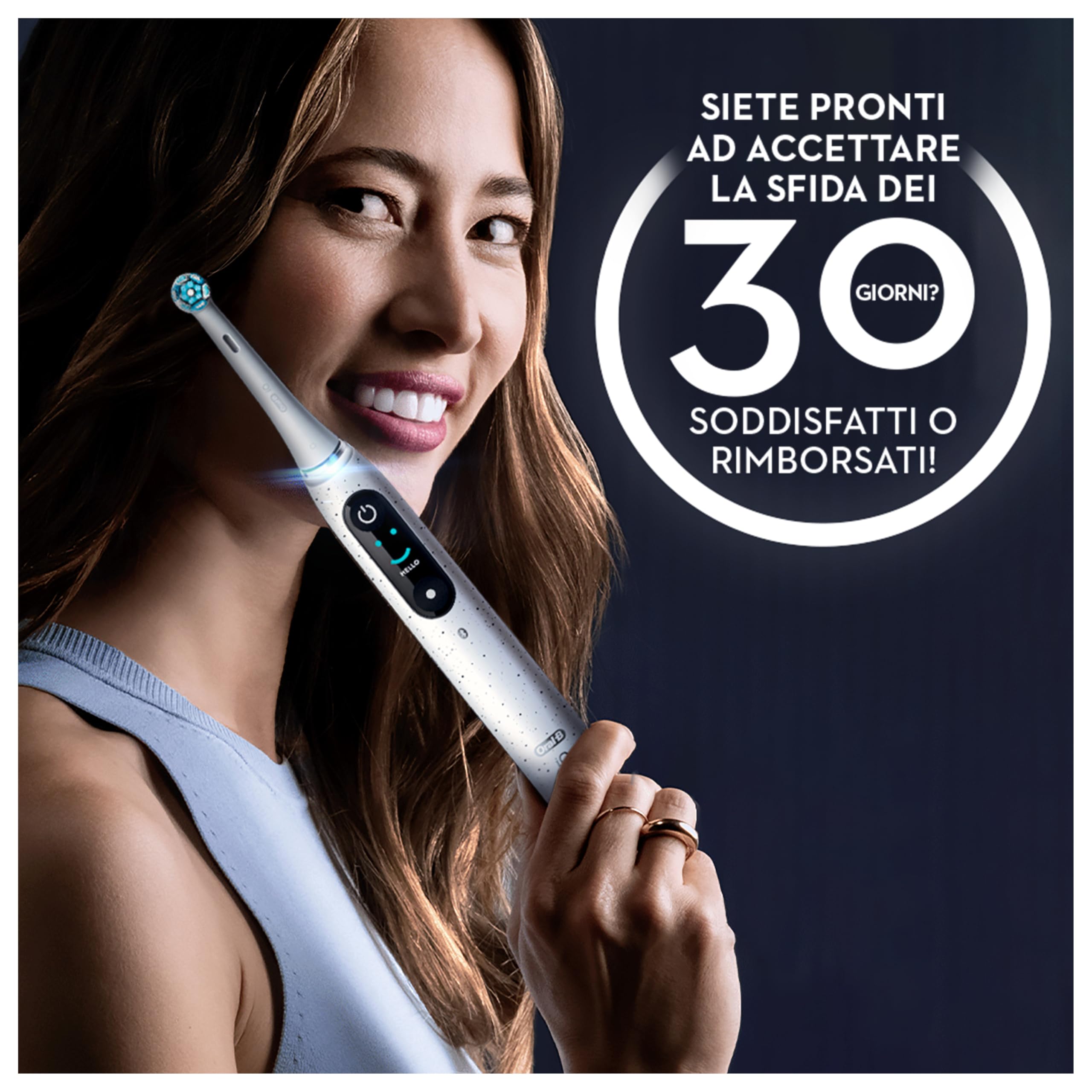 Oral-B Spazzolino Elettrico Ricaricabile iO 10 Bianco, 1 Spazzolino Elettrico, 1 Testine di Ricambio, Custodia Da Viaggio Ricaricabile, iO 10, Pulizia Denti, Sensore di Pressione, Gengive Protette