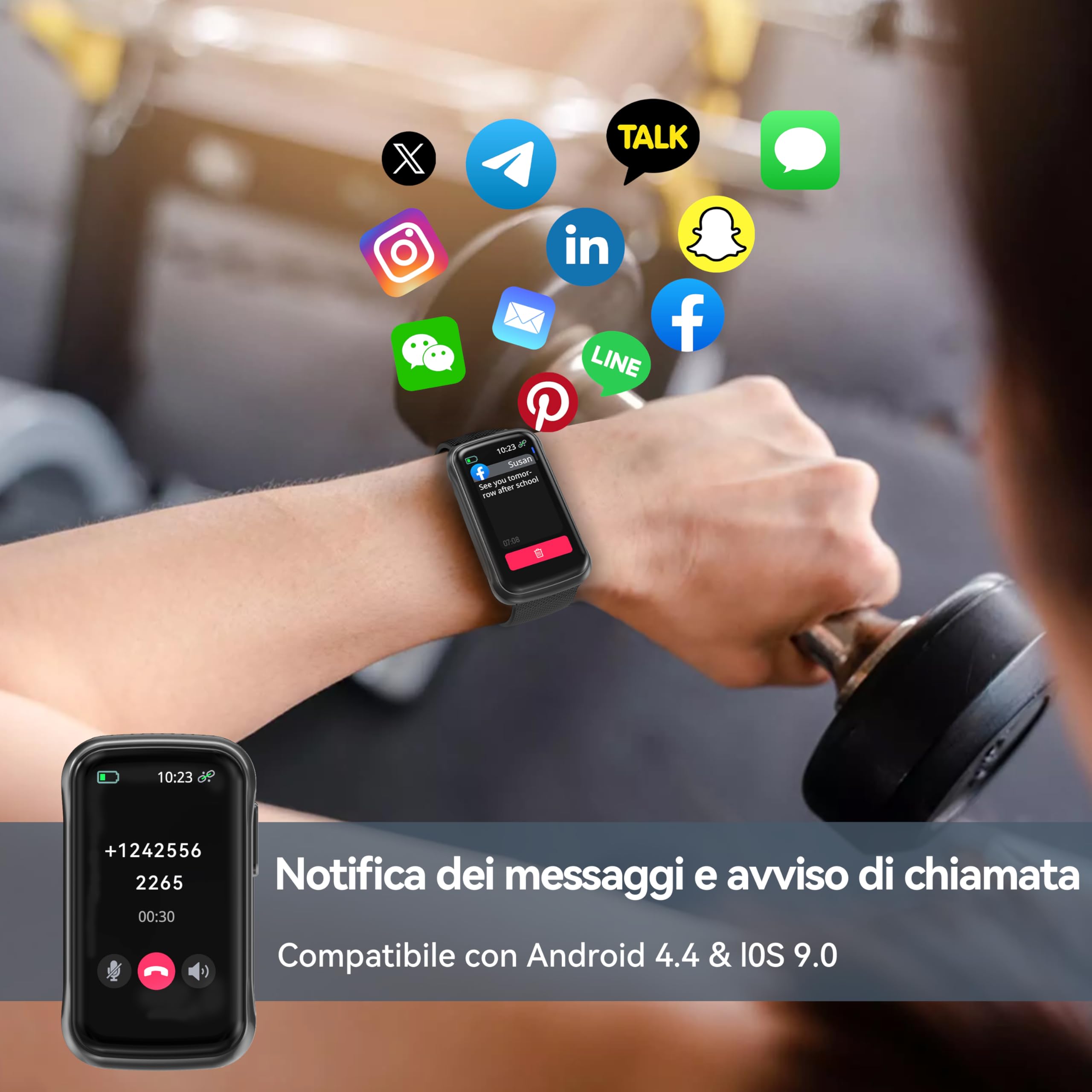 OUKITEL Orologio Smartwatch Donna Uomo con 2 Cinturini, Intelligente 24+ Modalità Sportive, Fitness Tracker con Sonno/SpO2/24H Cardiofrequenzimetro, Impermeabile IP68 Smart Band Watch per Android iOS