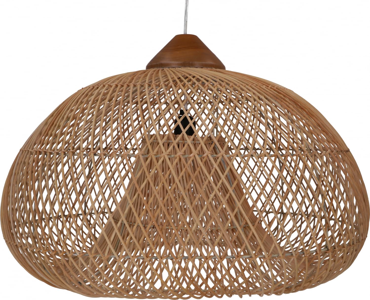 Guru-Shop Lámpara de Techo Grande, Hecha a Mano en Bali con Material Natural, Ratán - Modelo Marilla, 40x60x60 cm, Lámparas Colgantes de Materiales Naturales