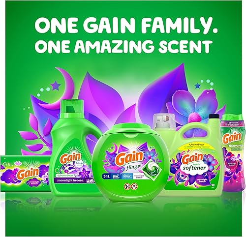 Miniatura 7 de Gain Acondicionador de telas líquido, suavizante de telas Moonlight Breeze, 190 cargas, 140 fl oz