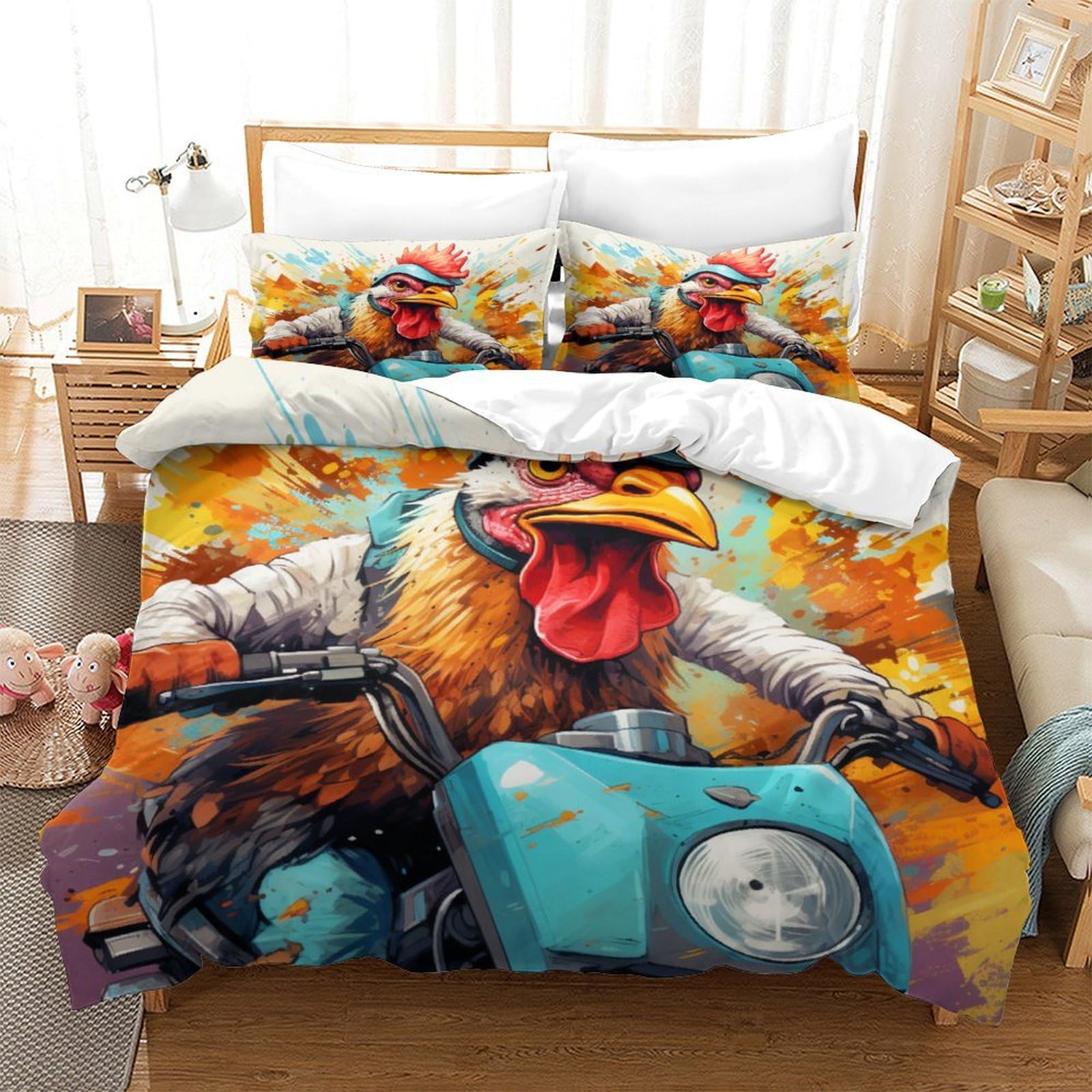 Housse de couette 260x220 cm motif lézards en microfibres