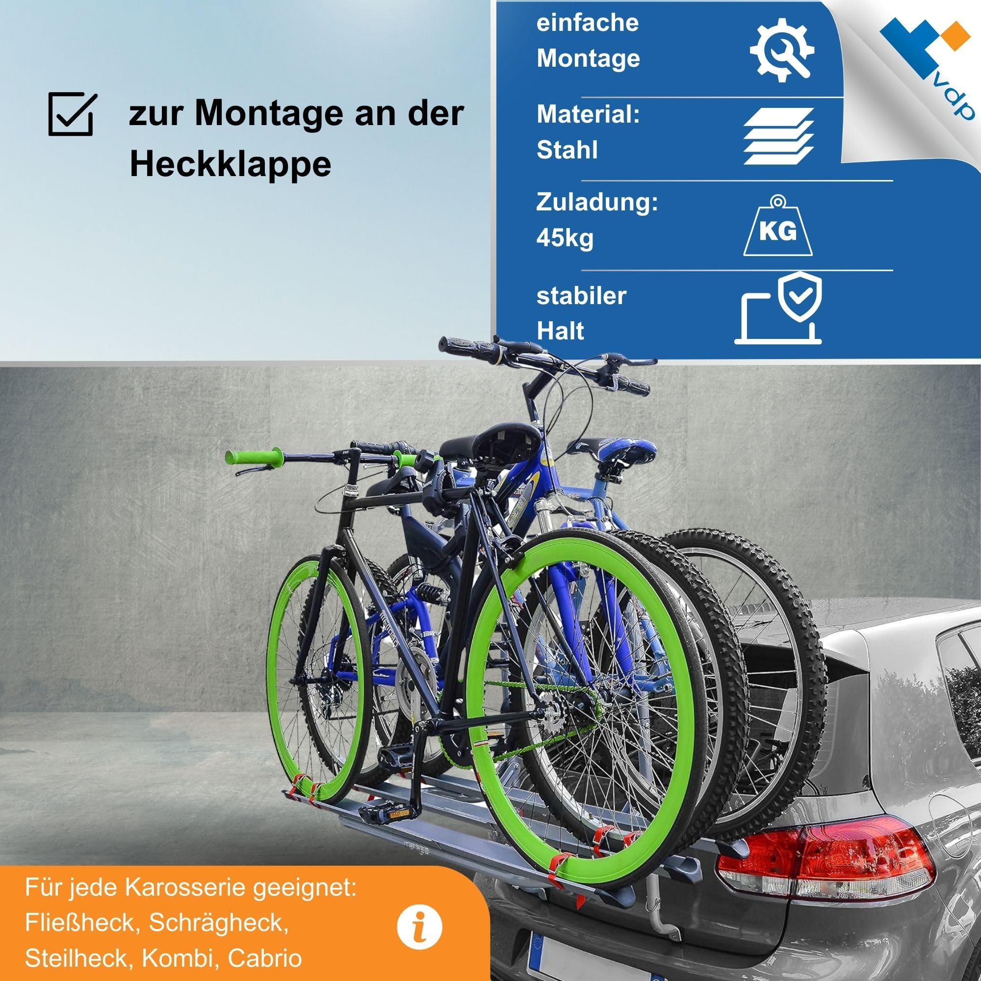 HUNIOX® Portabici da Muro - Gancio Bici Muro - Appendi Bici da Muro
