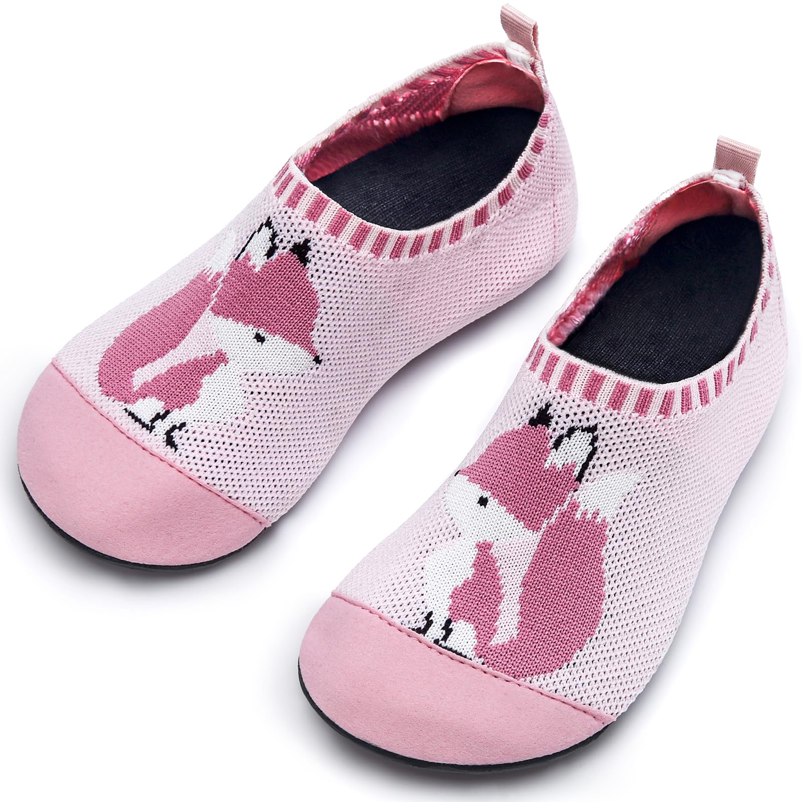 Torotto Hausschuhe Kinder Mädchen Junge Pantoffeln Atmungsaktive Rutschfest Weich Turnschläppchen Barfussschuhe für Lauflernschuhe Kleinkinder Schuhe Kindergarten Unisex(Foxes Pink 32/33 EU)
