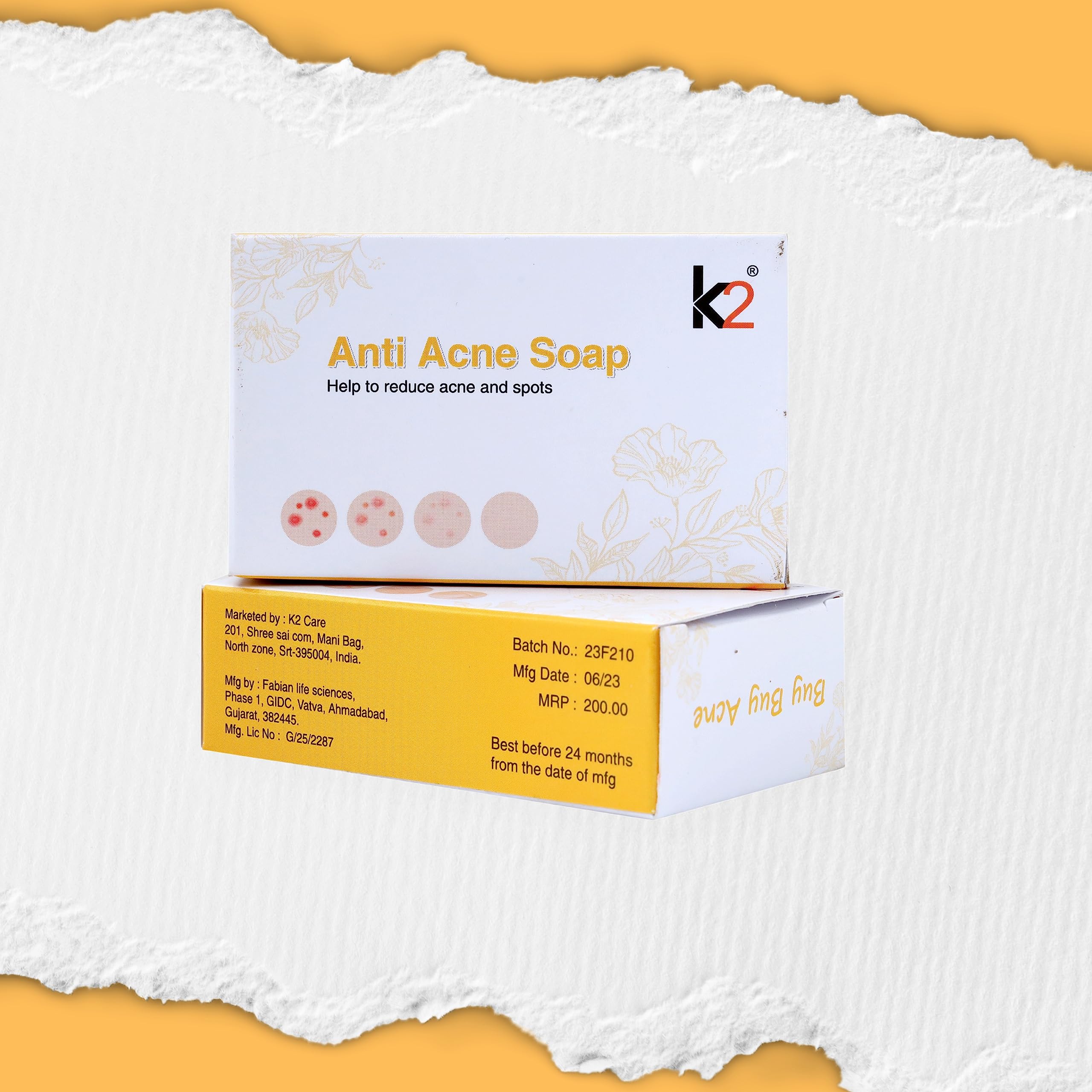 Anti Acne Sulfur (Sulphur)+ Salicylic Soap 75gm (pack of 2)