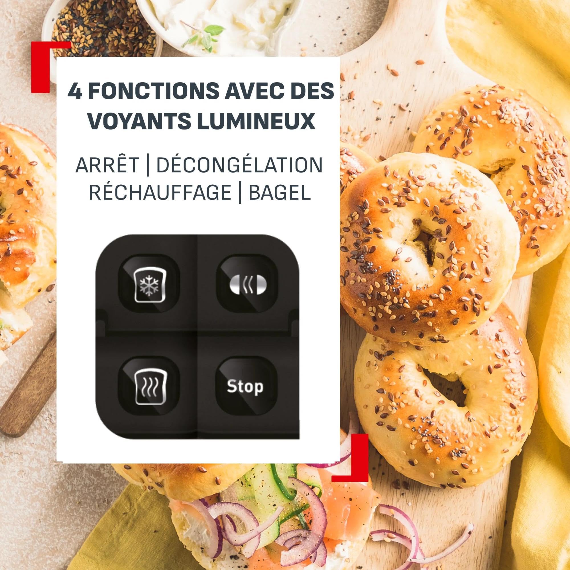 Tefal - Grille-pain Element 2 fentes Acier inoxydable