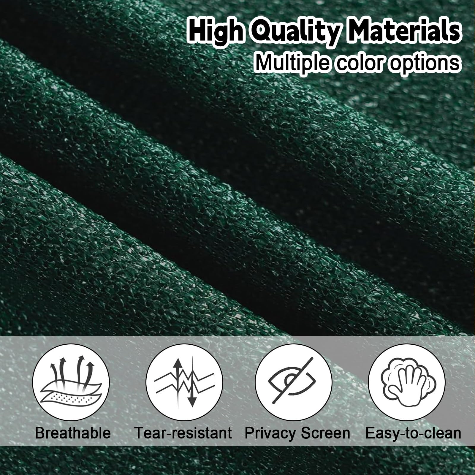 Toldo Vela de Sombra 100 x 700 cm Toldo HDPE Exteriores Impermeable a Prueba de Viento Protección UV Vela, Malla Sombreadora para Terraza Balcon Exterior Jardín, Verde Oscuro
