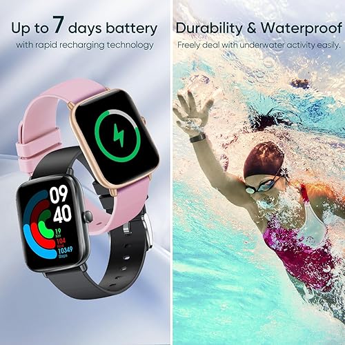 Miniatura 6 de Proyoo Rastreador de actividad física con monitor de oxígeno de frecuencia cardíaca 724, duración de la batería de 7 días, con contador de calorías