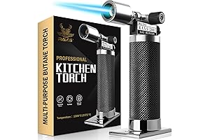 Butane Cigar Torch, Refillable Kitchen Torch Lighter, Adjustable Flame for Baking, Cooking, Culinary