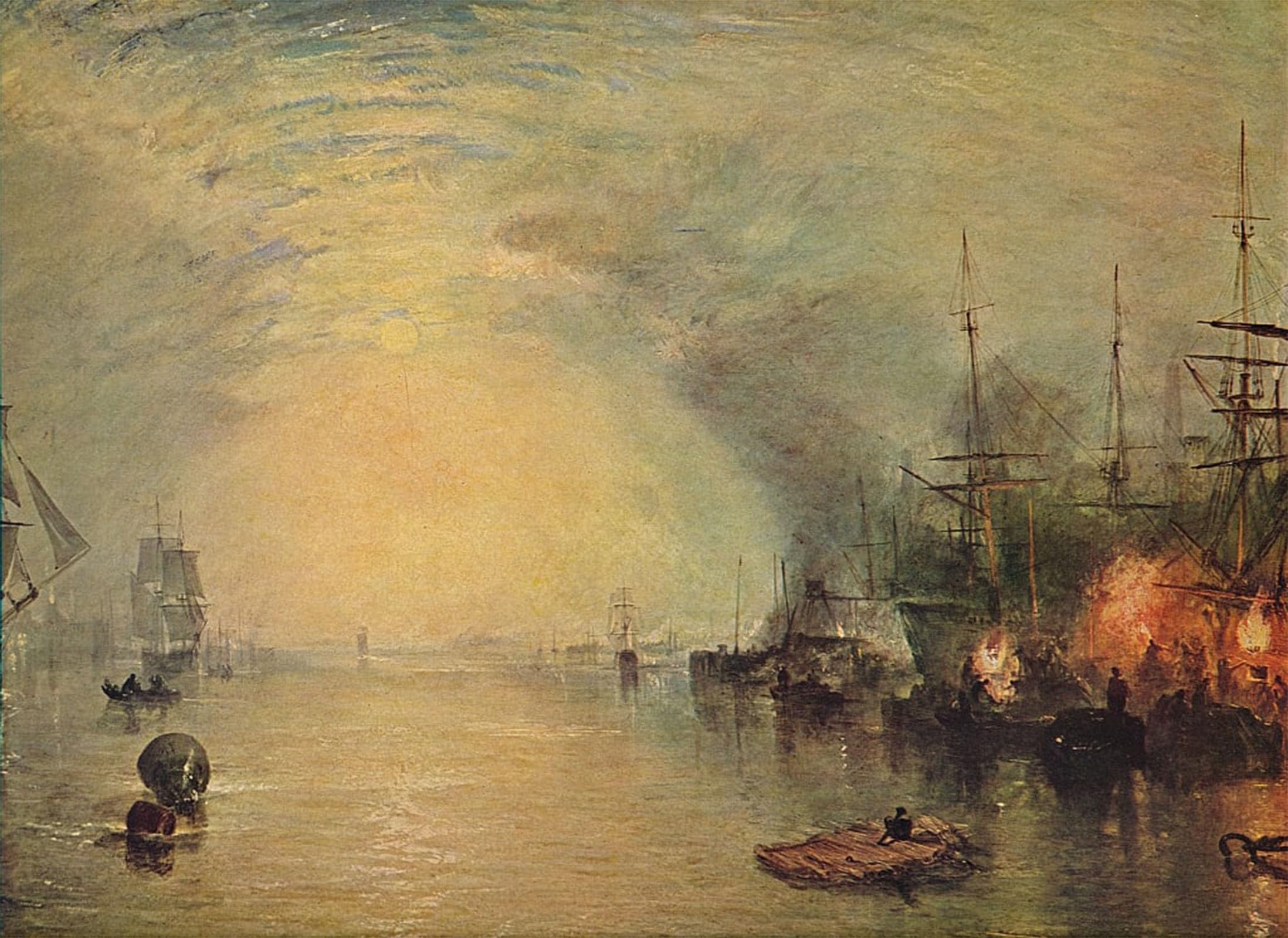 POSTERIIk Vintage Art Print Images Pictures Print Keelmen Heaving in Coals by Moonlight by Mallord William Turner Modern Colour Posters for Office Home Decor 60x90cm