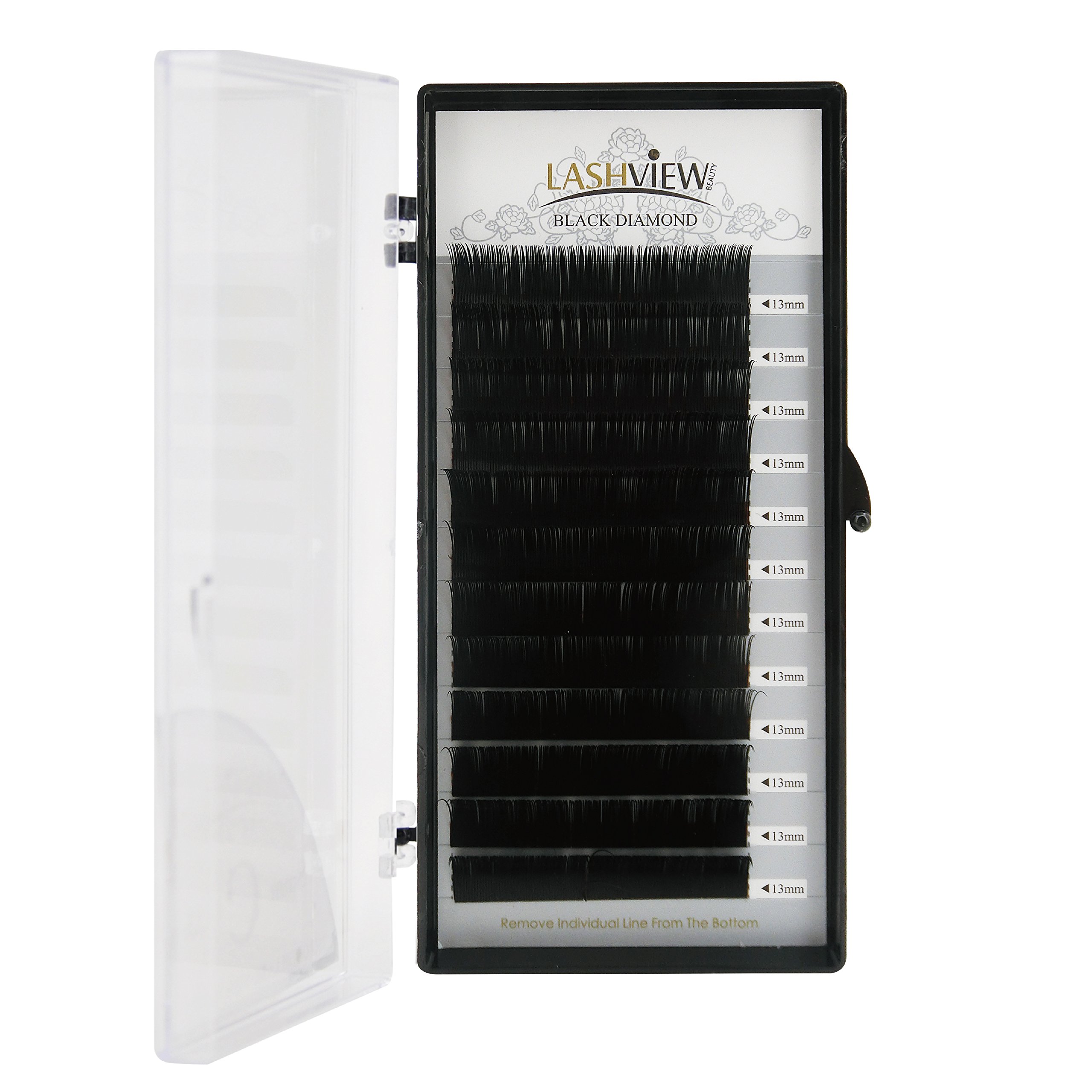 LASHVIEW SUPER MATTE Split Tips Ellipse Flat Eyelash Extension 0.20mm Thickness 13mm Length D Curl Individual Semi-permanent Extremely Soft Application-friendly Lashes For Professional Salon Use