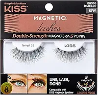KISS Cílios magnéticos, Tempt, 1 par de cílios postiços sintéticos com 5 ímãs de força dupla