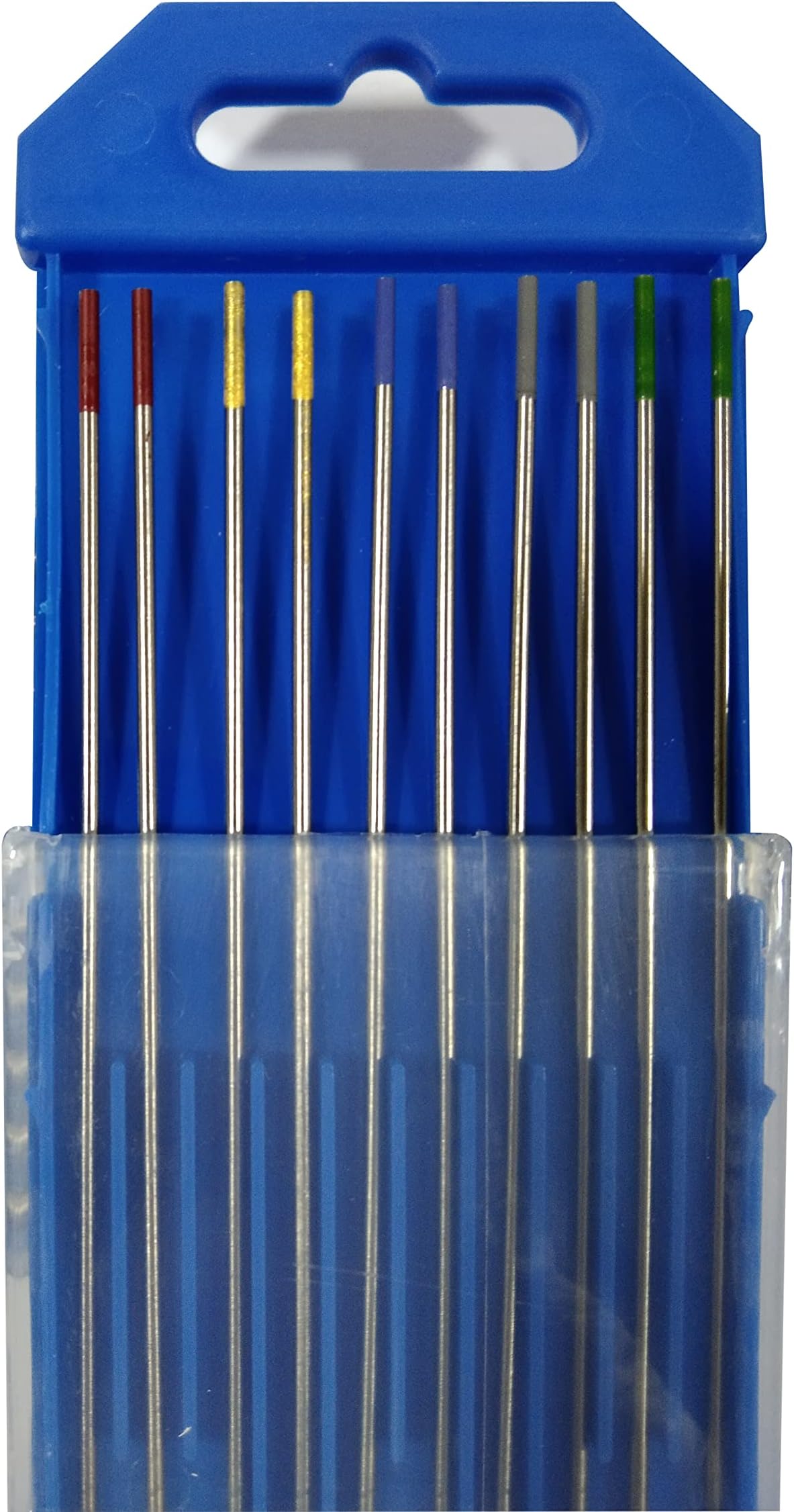 TIG Welding Tungsten Electrodes Diam.1.6mm, 1.6x175mm 10pcs Mixed Packaging, 2pcs Pure Tungsten+2pcs 2% Cerium 1.5% Lanthanum Thorium