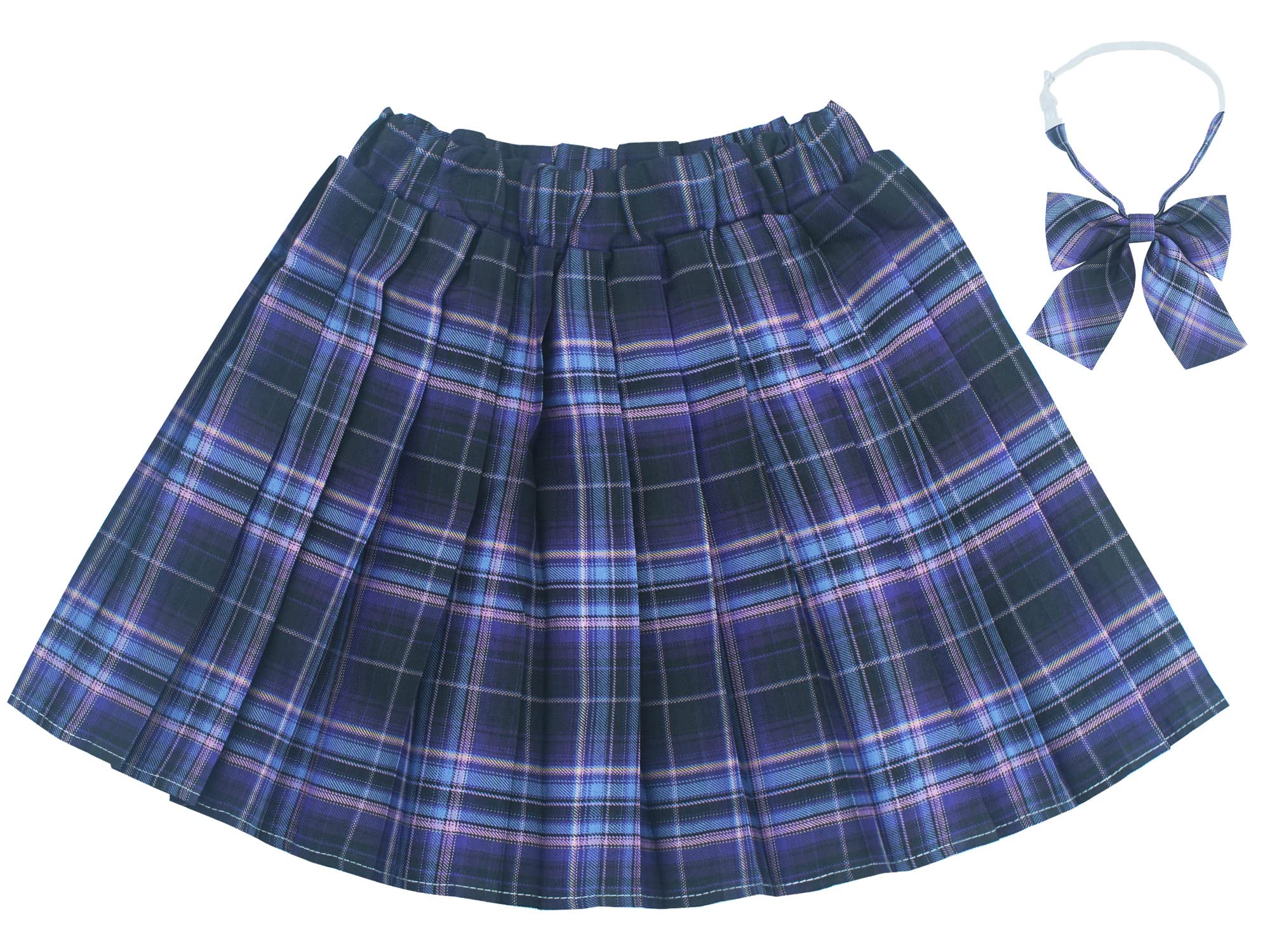 Falda plisada a cuadros para niñas con pantalones cortos interiores de cintura alta elástica para uniforme escolar Mini JK