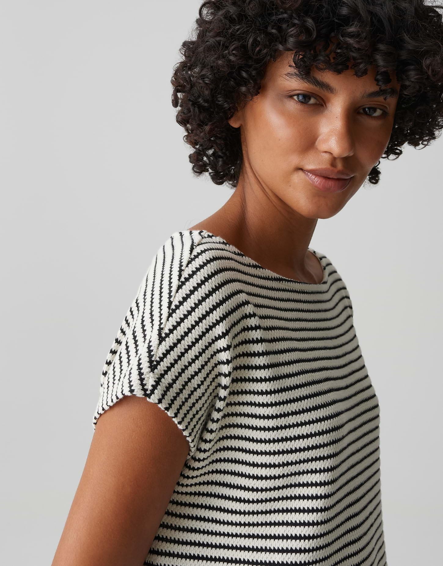 OPUS Damen Minikleid | Sommerliches Strickkleid in Streifenoptik