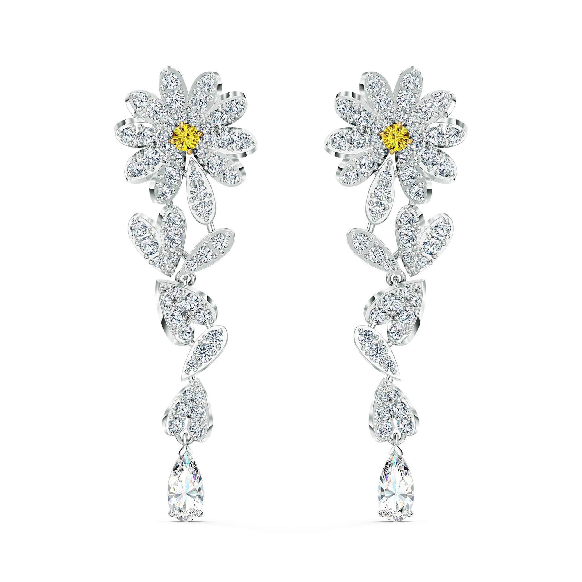 SWAROVSKIWomen's Eternal Flower Jewelry Collection, Yellow Crystals, Clear Crystals