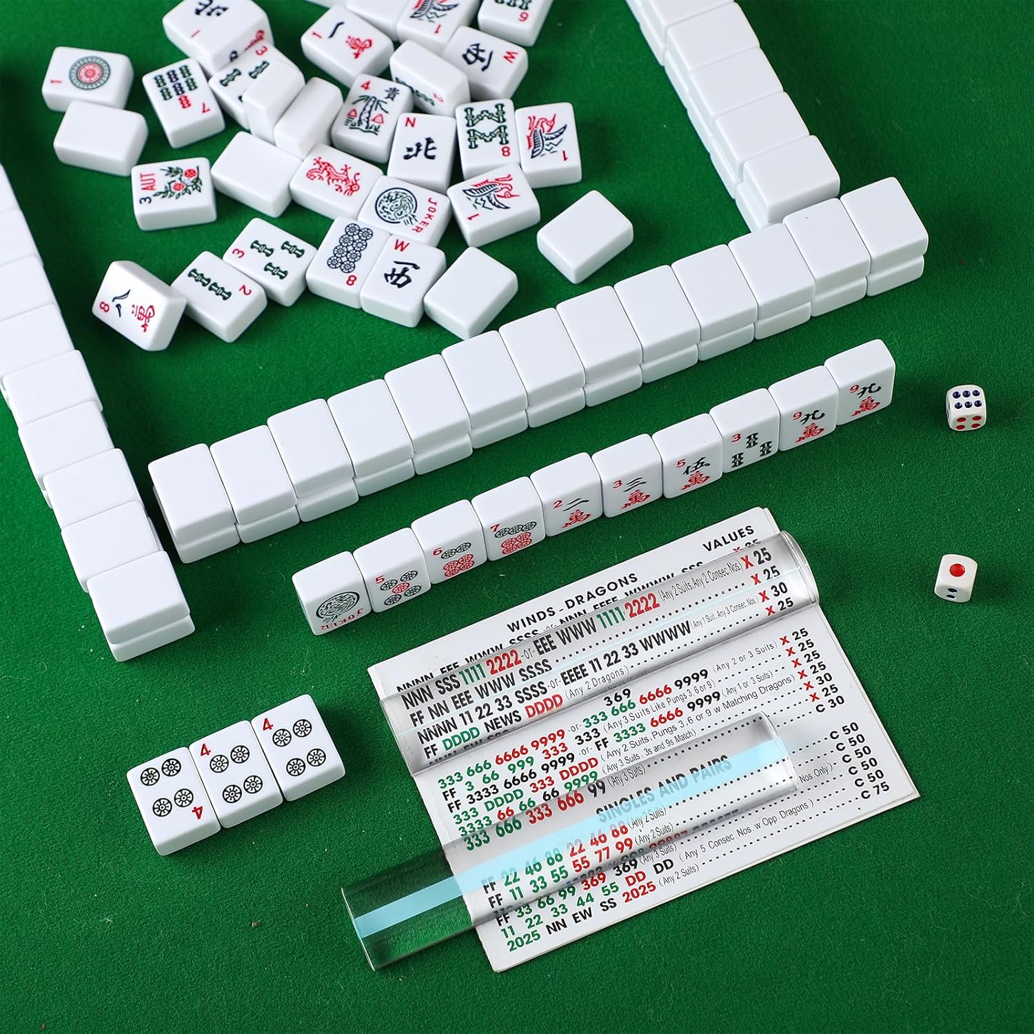 2 Pcs Mahjong Line Magnifying Finder 6.1 Magnifier with Guiding Line and Strip Gift for Mahjong Player Magnifying Screen for Bible, Book, Screen, Instruction (Blue)