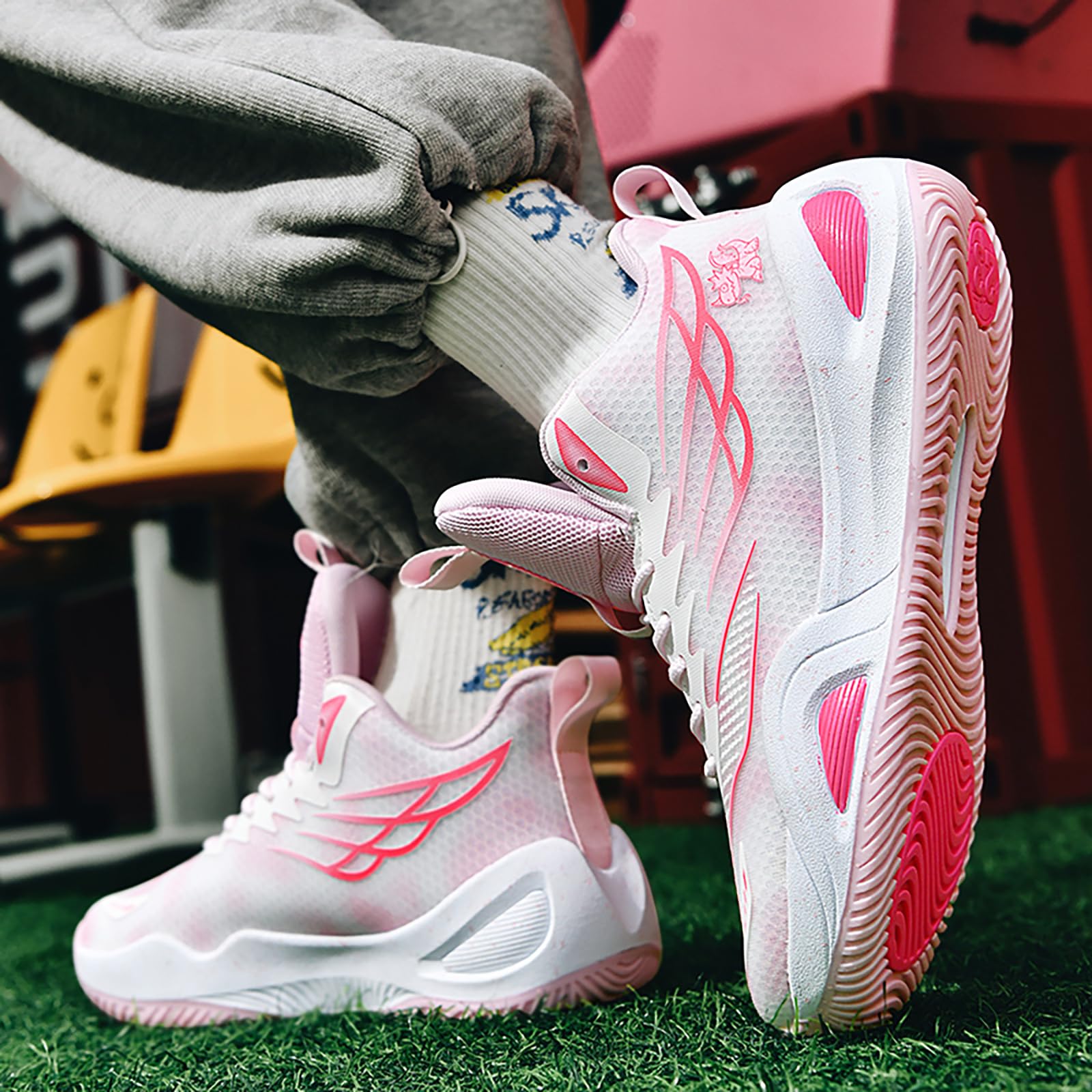 Basketballschuhe Herren Damen Mode Sportschuhe Trainingsschuhe Sneaker rutschfest Verschleißfest Basketballschuhe für Erwachsene