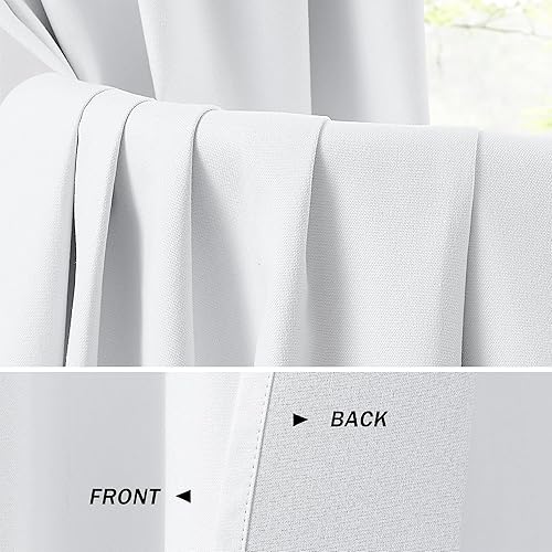 Miniatura 4 de Cortina plisada extra ancha de lino sintético blanco puro, con ganchos y alzapaños para ahorro de energía, para puerta corrediza y sala de estar (72