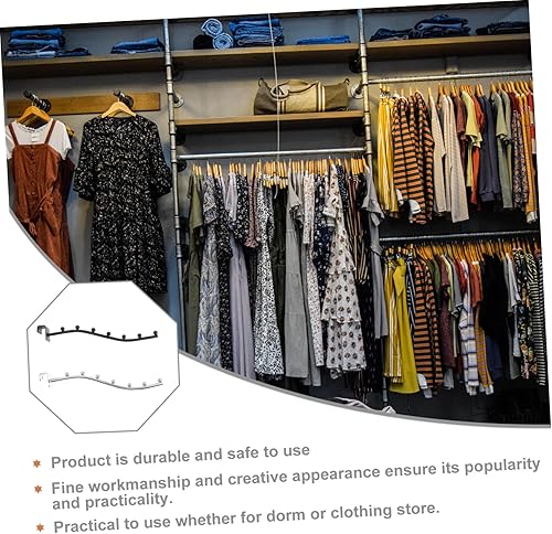 Miniatura 5 de Zerodeko 2 ganchos de ropa de acero inoxidable para tienda de ropa, perchero para perchero, ganchos para tienda de ropa, colgador de ropa, perchero