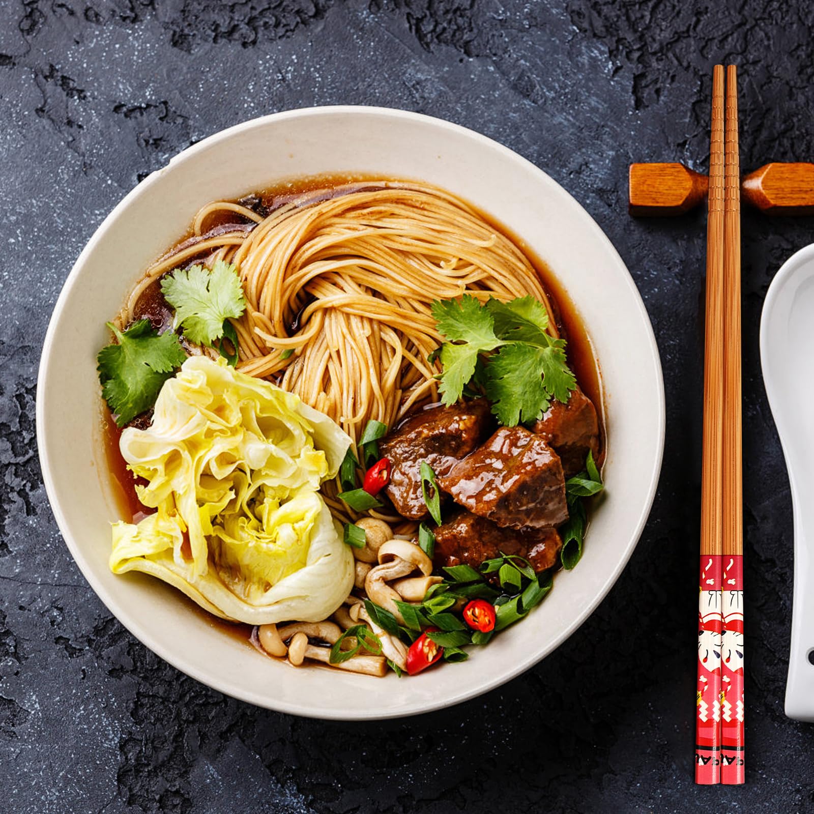 Bacchette Di Legno Naturali Riutilizzabili - 10 Paia 25cm Per Sushi E Cucina Asiatica - Foto 10