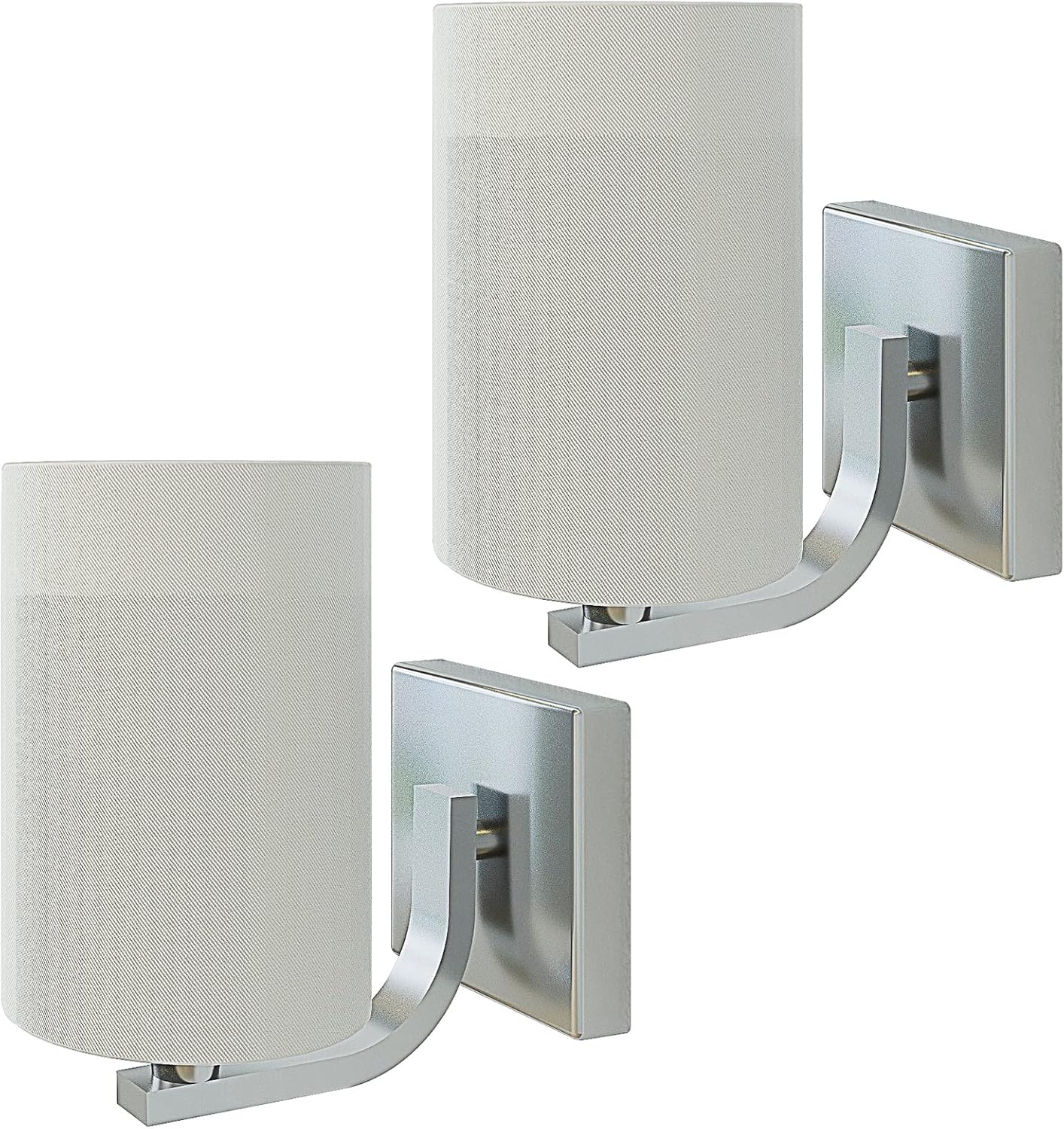 Fabric l Sconce Battery Operated l Lamp 2 Pack,Set of 2 Battery Powered Run l Light Fixtures No Wiring Required,for Indoor,Farmhouse, Bedside Lamp, Living Room,Reading Lamp