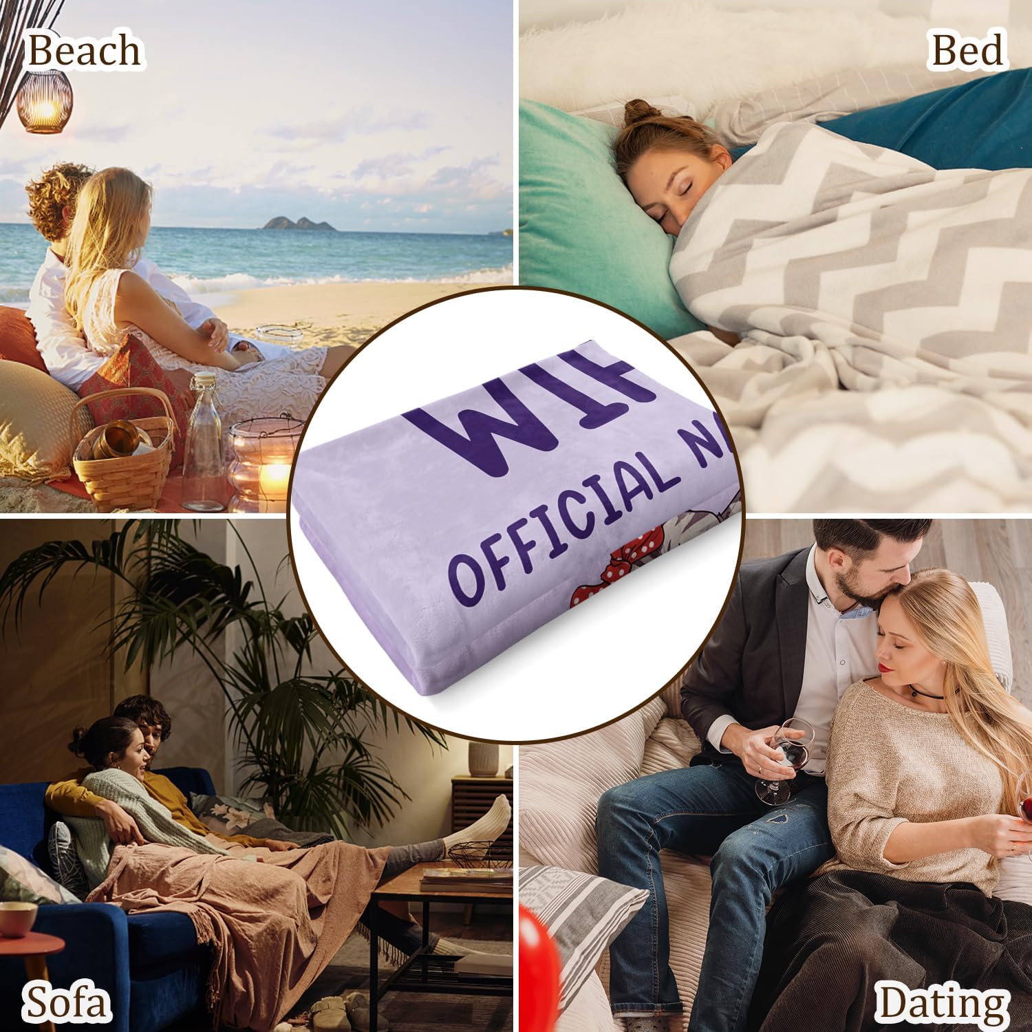 Valentines Day Gifts for Wife from Husband - Gifts for Her Blanket, Wife Birthday Gift Ideas, Funny Wedding for Wifey Women, Birthday Valentines Mothers Day Present for Her 60"X 50" - Image 6