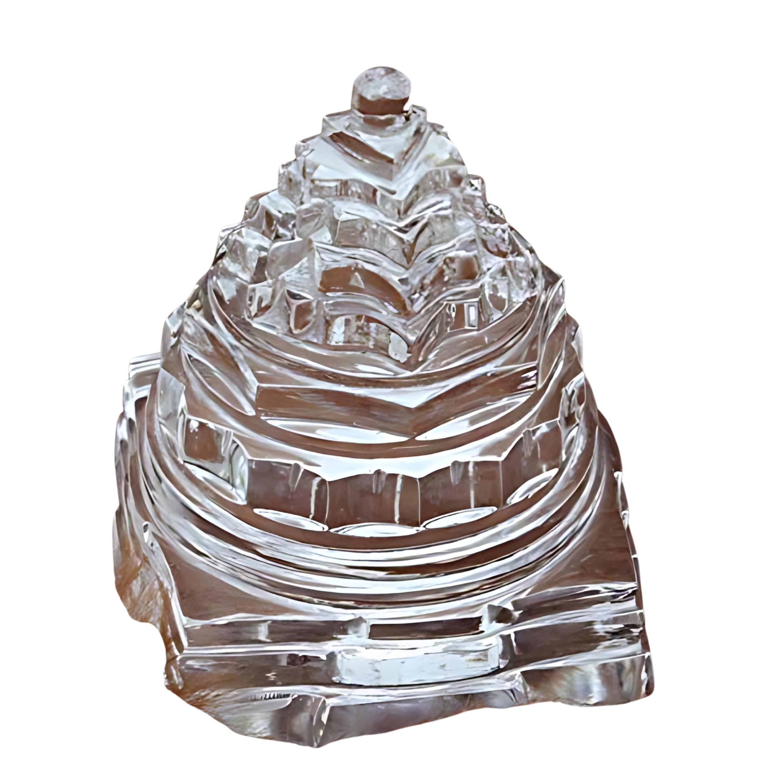CRAFT QUEST 100% Pure Sphatik Shree Yantra (Original) for Pooja, Laxmi Shri Yantra, Shree Yantra, Crystal shri Yantra