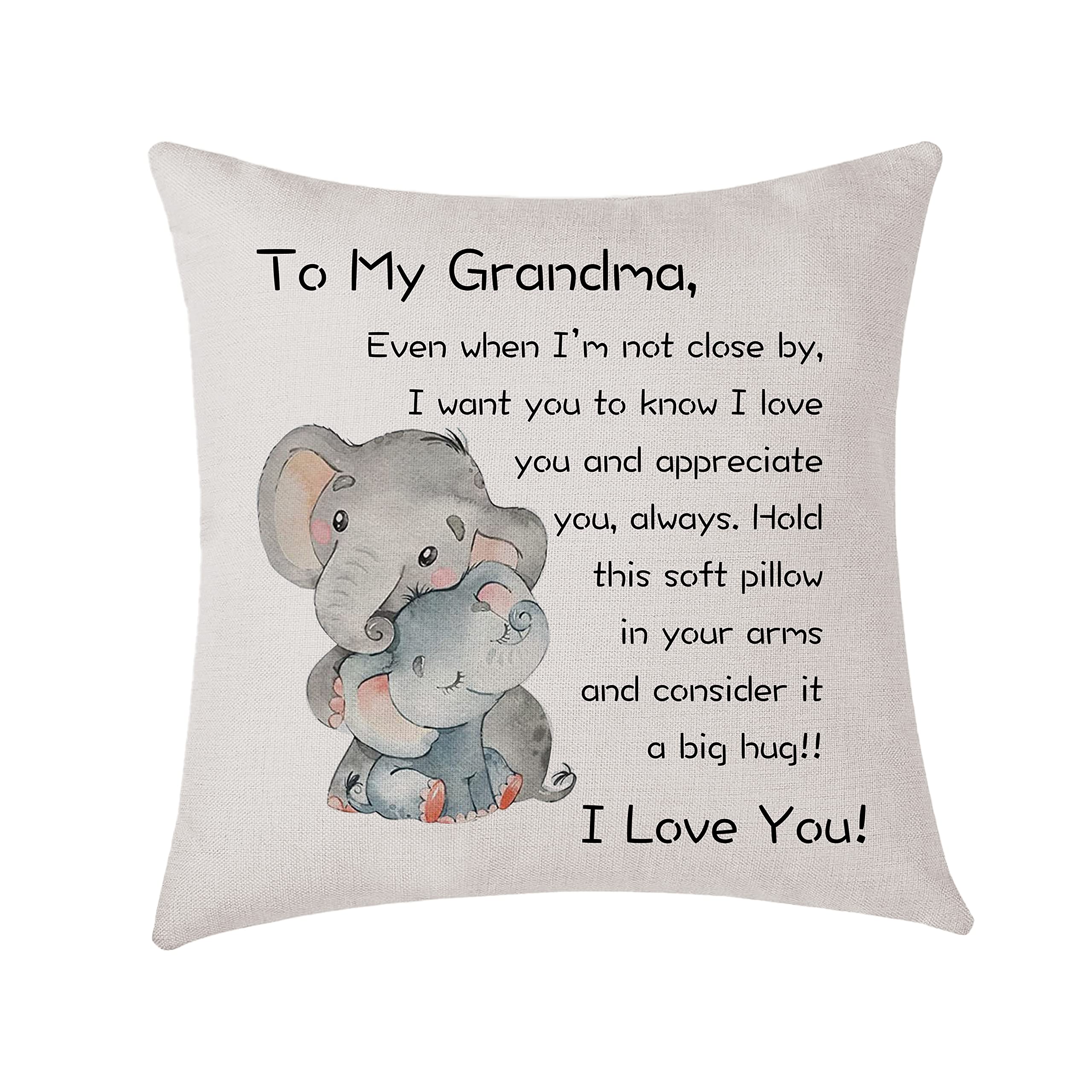 Amzkwy Grandma Gifts From Granddaughter Grandson Cushion Cover Throw Pillow Cover Gift To Grandmother Birthday (Grandma)