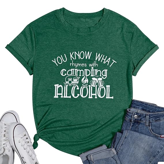 Funny camping shirts women's Clearance