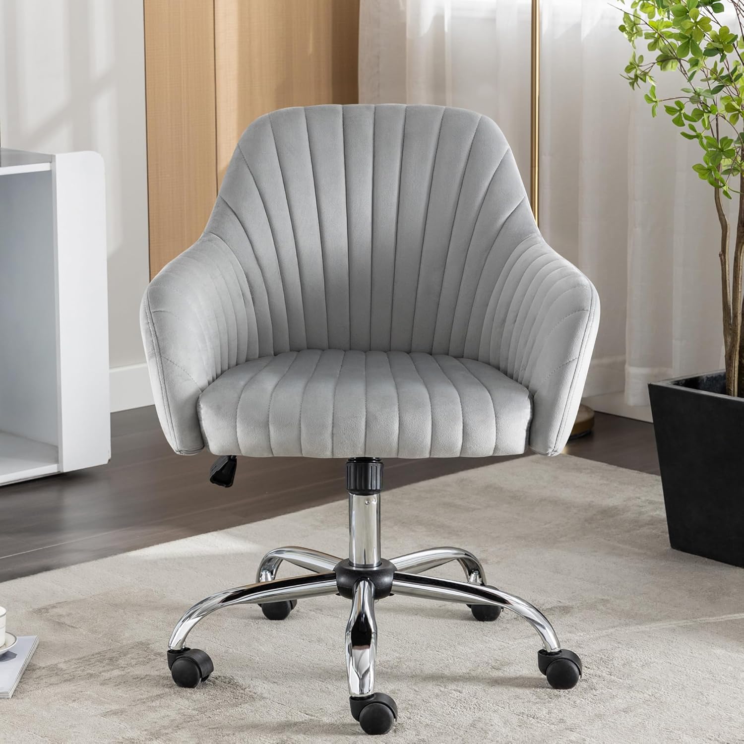 Modern Home Office Chair Computer Desk Chair, Velvet Swivel