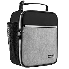 Lunch Bag Durable Insulated Lunch Box Reusable Adults Tote Bag Lunch Box Durable Reusable for Adults Black-Light Gray