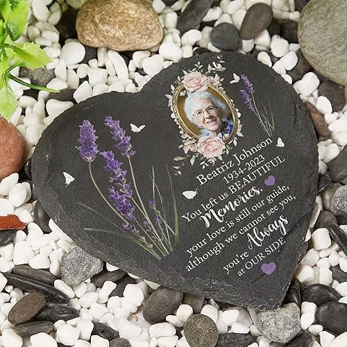 Miniatura 7 de V VIBEPY Piedra conmemorativa personalizada para la abuela, regalos de memoria para la pérdida de la abuela, pérdida de la abuela, piedra de jardín