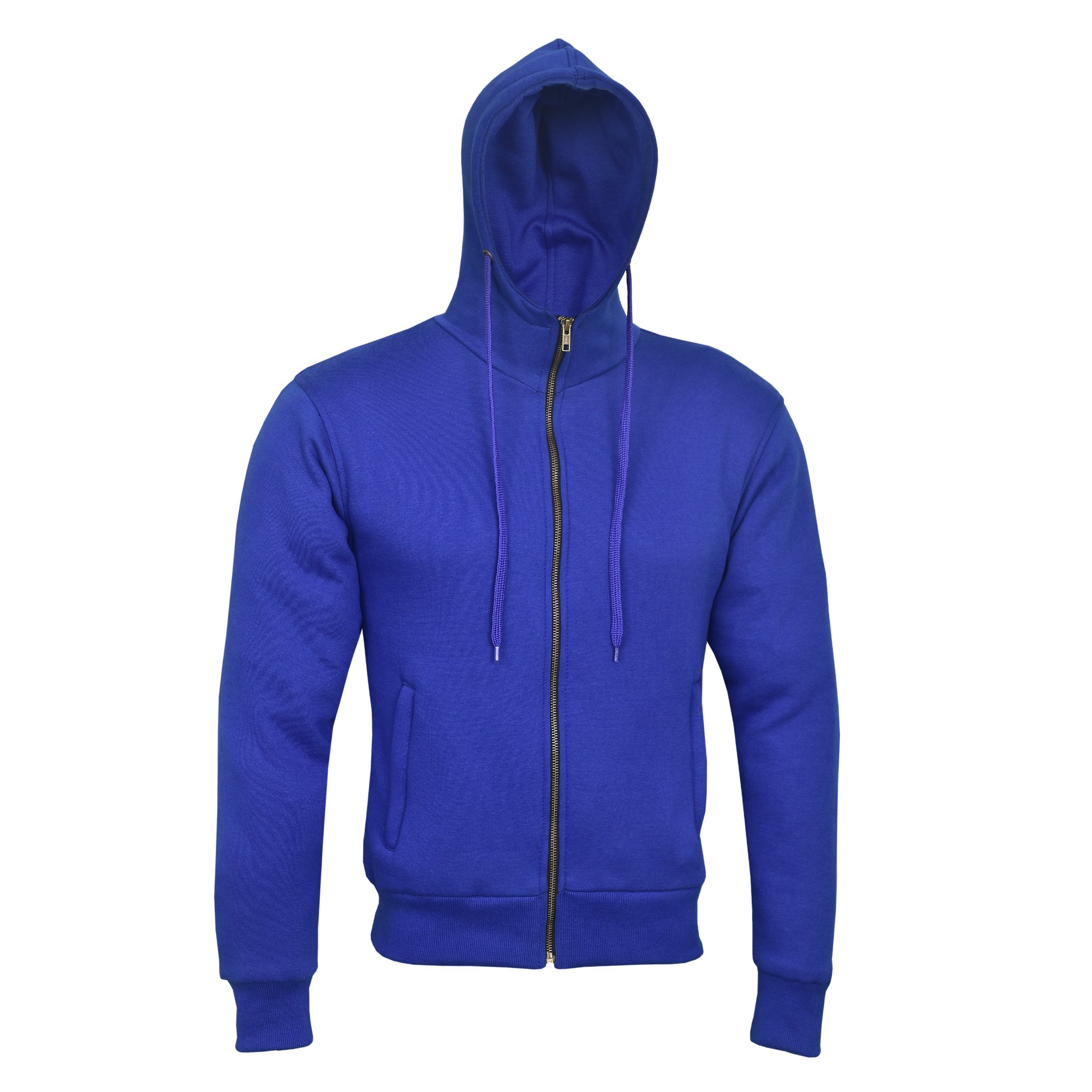 Blue Motorcycle Motorbike Hoodie Hoody Jacket Zip Up Removable CE Armoured (4XL)