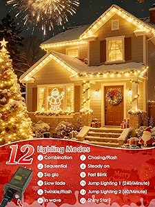 2025 New Voice Control Connectable 2PK 164FT 400LED Christmas String Lights Indoor Outdoor with Remote | Smart Twinkle String Lights 12 Modes & Timer for Xmas Tree Decor (Warm White)