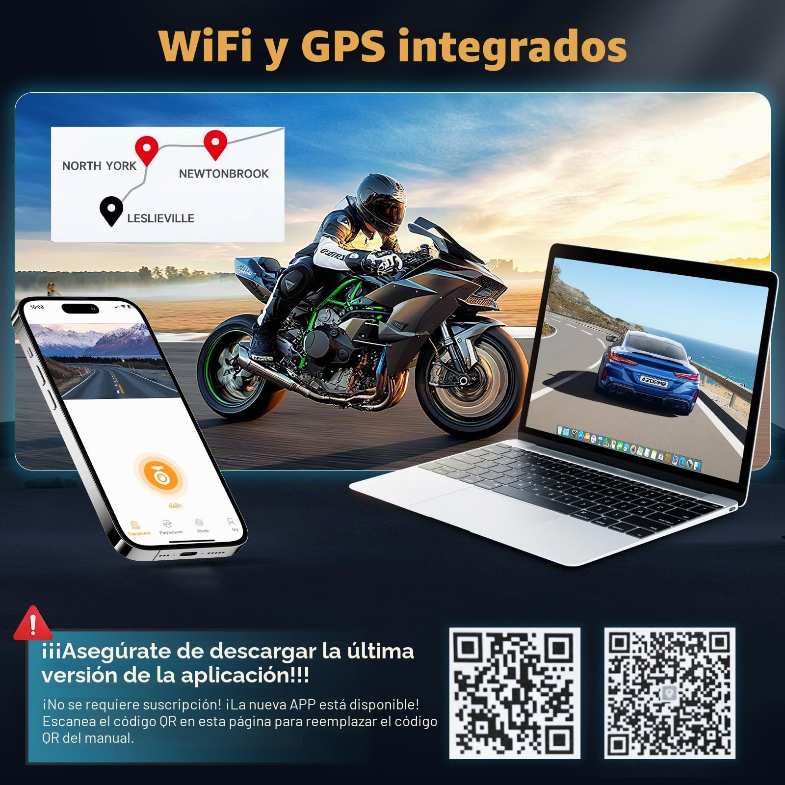 BestYiJo Auriculares Bluetooth para casco de motocicleta con grabación de vídeo HD 1080p, intercomunicador, FM, impermeabilidad IPX6 e iluminación