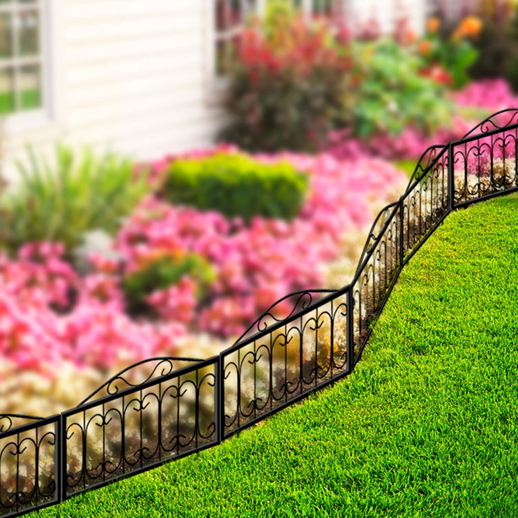 Beetzaun Metall Rankhilfe Gartenzaun Rankgitter Garten Gartenstecker Gartenpfähle Rasenkanten Gartenzäune Pflanzenstützen für Gartendeko,Deko Für Kletterpflanzen,Dekozaun ( Color : C , Size : 1 PC )
