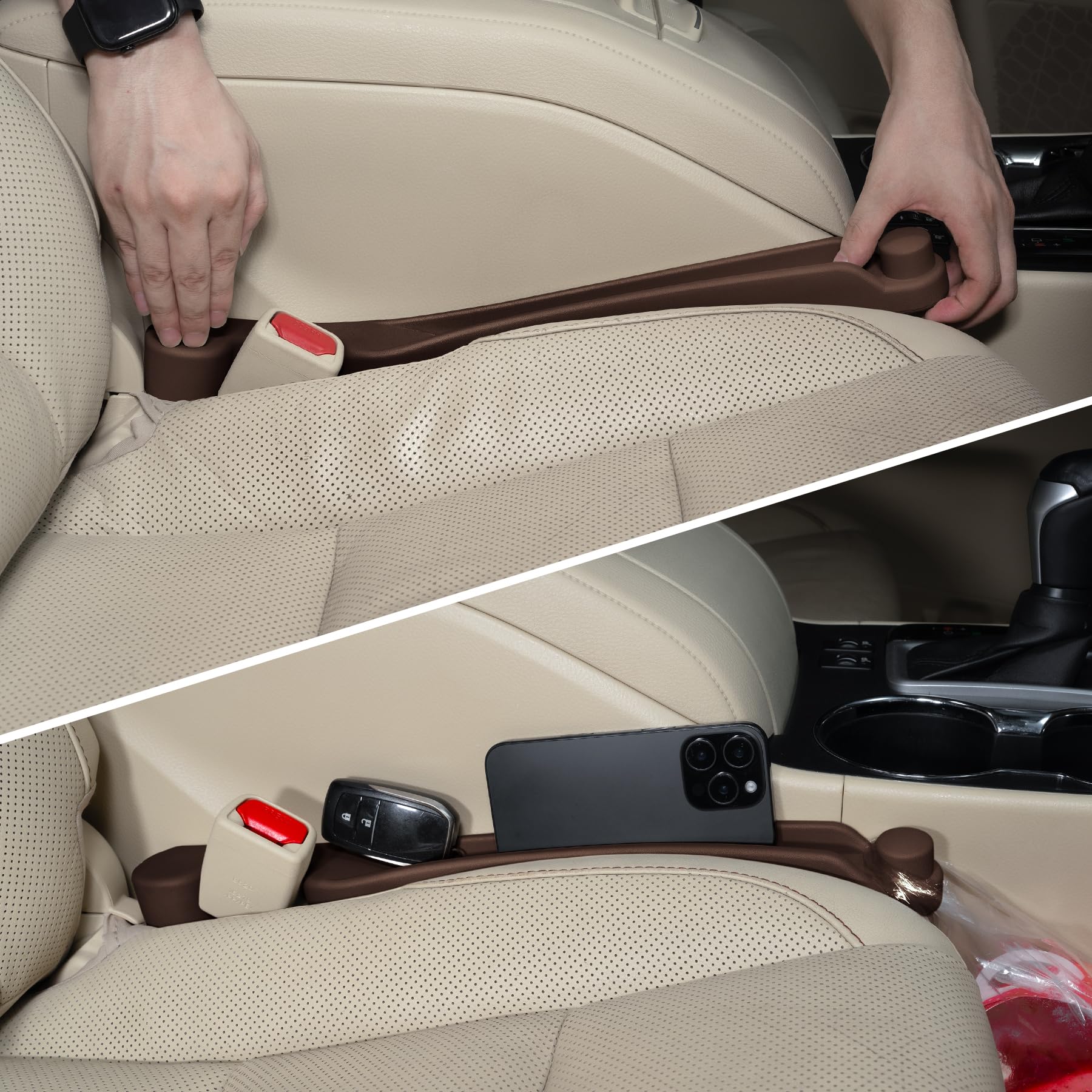 Givifive Car Seat Gap Filler Organizer 2Pack Soft Foam 3IN1 Multifunctional
