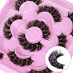 Natural False Eyelashes Fluffy Mink Lashes 3D Wispy D Curl Eye Lashes Russian Strip Thick Full False Eyelashes 5 Pairs 21mm by Focipeysa Eyelashes